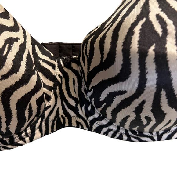Playtex Side Smoothing Underwire Bra Adjustable Strap Zebra Print Size 38DD - Picture 7 of 14